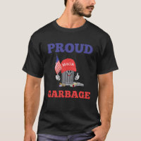 Funny Trump MAGA Cartoon Garbage Can American Flag