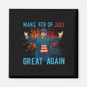 Funny Trump Make 4th Of July Great Again Firework Magnet