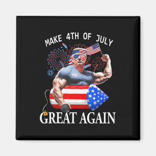 Funny Trump Make 4th Of July Great Again Trump 202 Magnet