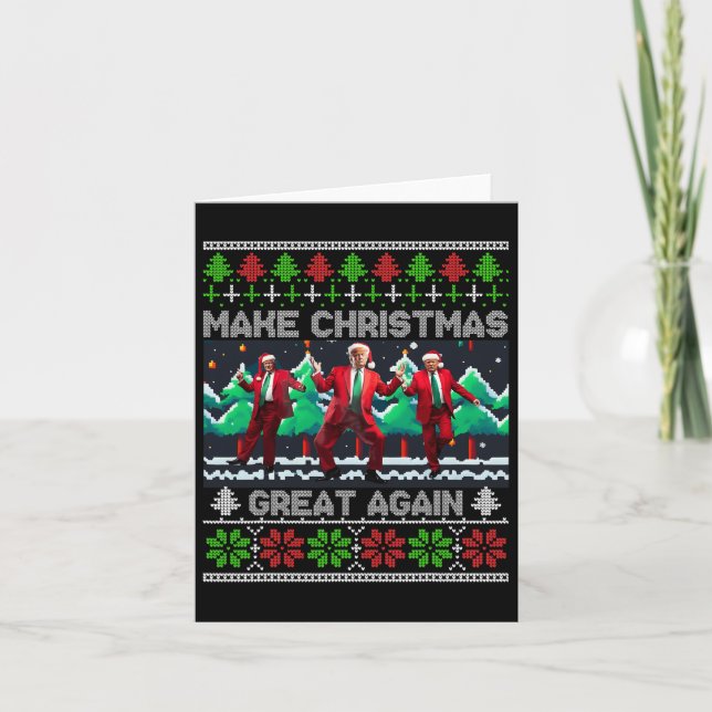 Funny Trump Make Christmas Great Again Ugly  Card (Front)