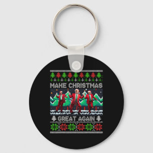 Funny Trump Make Christmas Great Again Ugly Key Ring