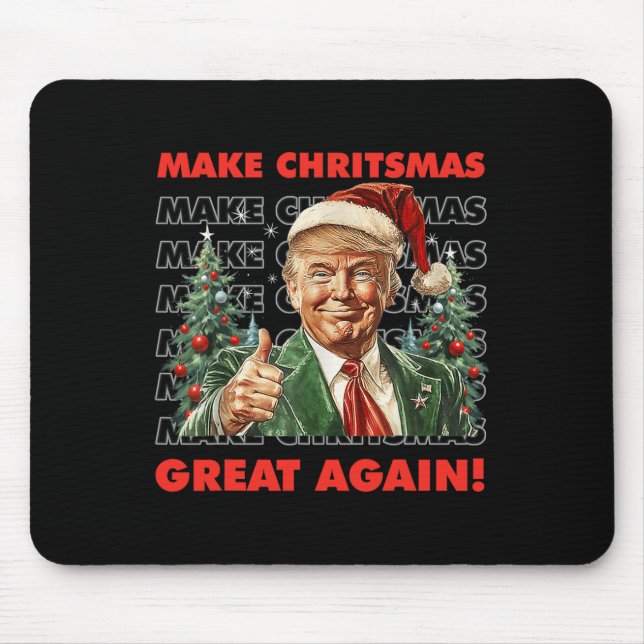 Funny Trump Make Christmas Great Again Ugly Sweate Mouse Pad (Front)