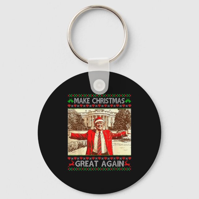Funny Trump Make Christmas Great Again Xmas Family Key Ring (Front)