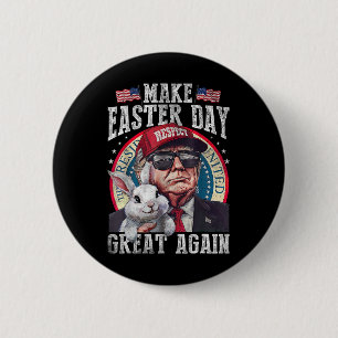 Funny Trump Make Easter Great Again Bunny Hunt Egg 6 Cm Round Badge