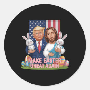 Funny Trump Make Easter Great Again Bunny Hunt Egg Classic Round Sticker