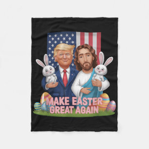 Funny Trump Make Easter Great Again Bunny Hunt Egg Fleece Blanket