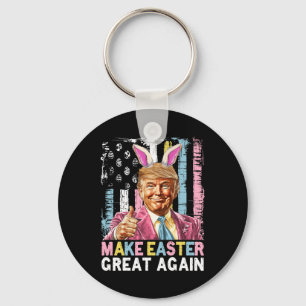 Funny Trump Make Easter Great Again Bunny Hunt Egg Key Ring