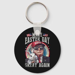 Funny Trump Make Easter Great Again Bunny Hunt Egg Key Ring