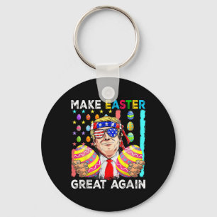 Funny Trump Make Easter Great Again Bunny Hunt Egg Key Ring