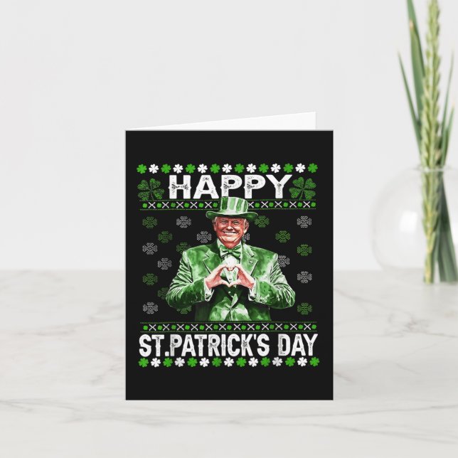 Funny Trump Make St Patricks Day Great Again 2025  Card (Front)
