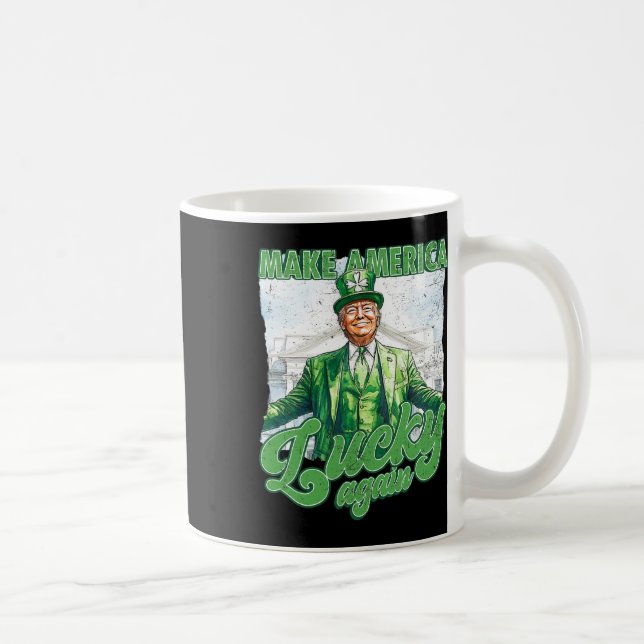 Funny Trump Make St Patrick's Day Great Again Iris Coffee Mug (Right)