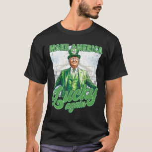 Funny Trump Make St Patrick's Day Great Again Iris T-Shirt
