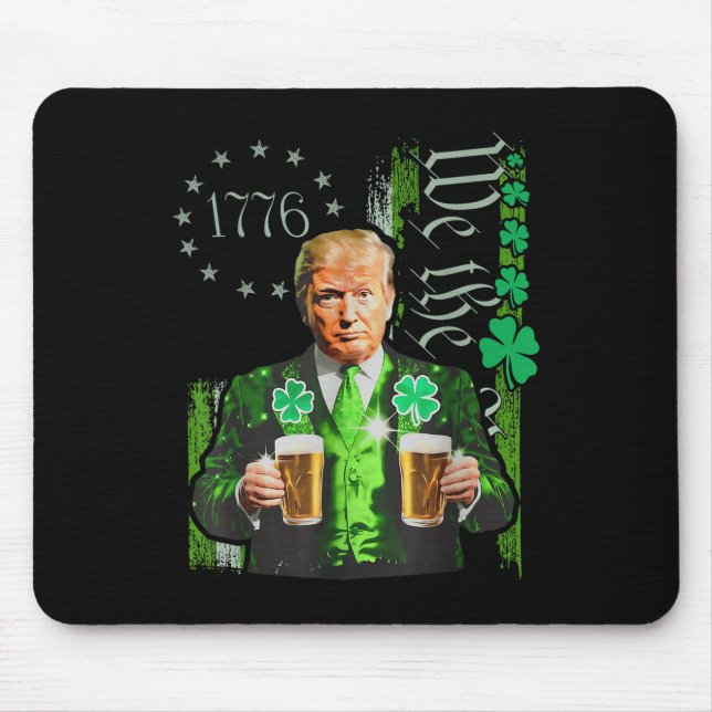 Funny Trump Make St Patricks Day Great Again Mouse Pad (Front)