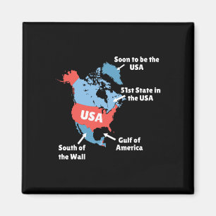 Funny Trump Map Of Usa - Canada Magnet