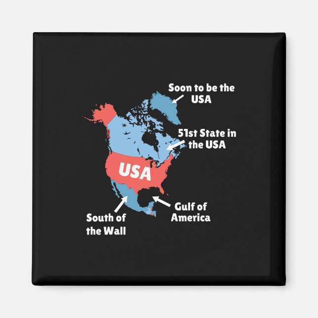 Funny Trump Map Of Usa - Canada  Magnet (Front)