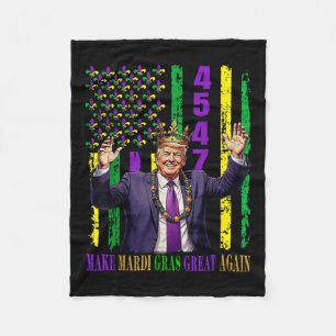 Funny Trump Mardi Gras Make Mardi Gras Great Fleece Blanket