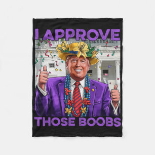Funny Trump Mardi Gras Usa I Approve Those Fleece Blanket