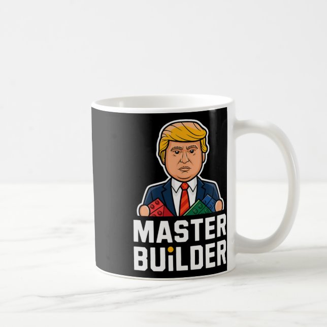 Funny Trump Master Builder Building Blocks Gift  Coffee Mug (Right)