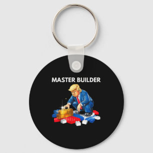 Funny Trump Master Builder Building Blocks Gift  Key Ring
