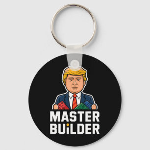 Funny Trump Master Builder Building Blocks Gift  Key Ring