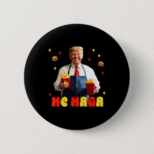 Funny Trump Mc Mega Fries Fast Food 6 Cm Round Badge