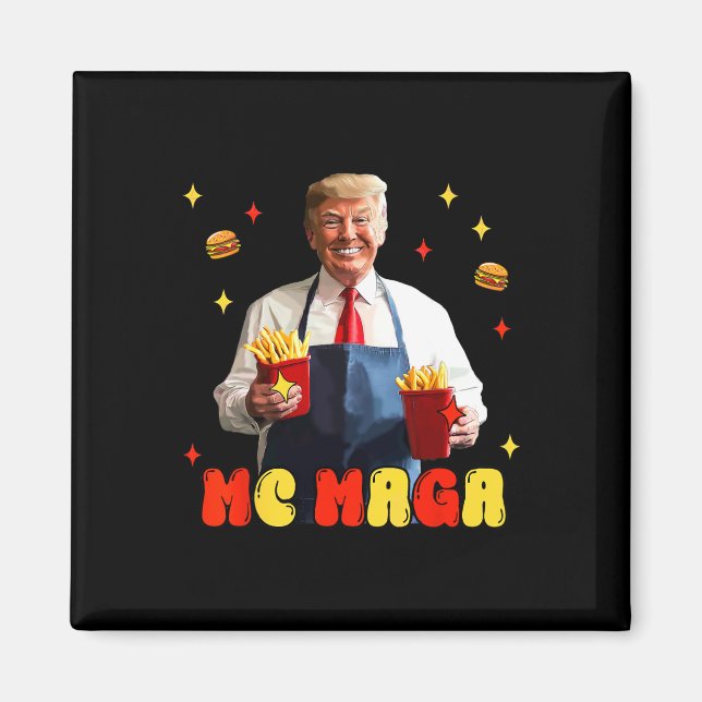 Funny Trump Mc Mega Fries Fast Food  Magnet (Front)