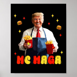 Funny Trump Mc Mega Fries Fast Food  Poster