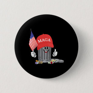 Funny Trump Mega Cartoon Garge Can American Flag 1 6 Cm Round Badge
