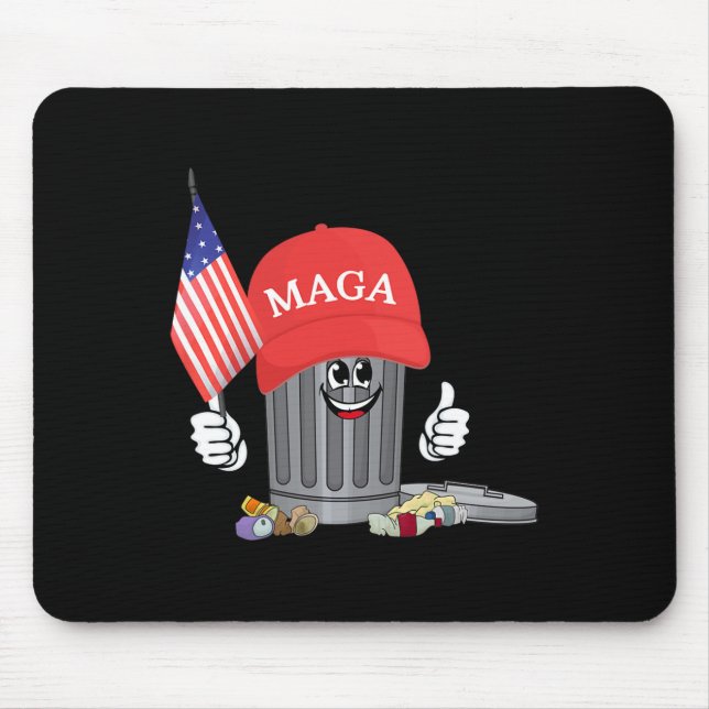Funny Trump Mega Garbage Can Cartoon Character Ame Mouse Pad (Front)