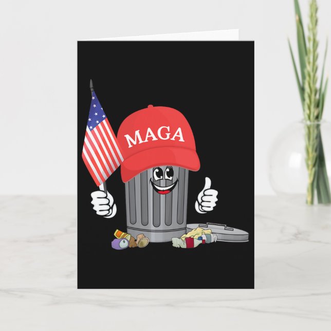 Funny Trump Mega Garge Can Cartoon Character Ameri Card (Front)