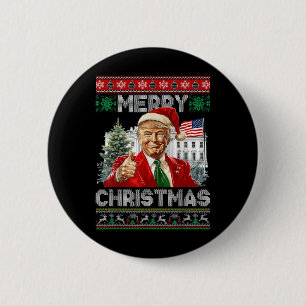 Funny Trump Merry Christmas Santa Family Xmas Ugly 6 Cm Round Badge