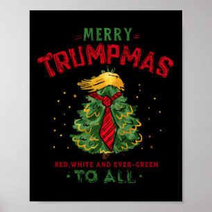 Funny Trump Merry Trumpmas Christmas Tree Xmas Hol Poster