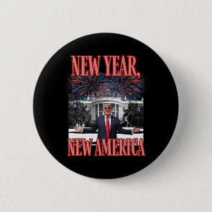Funny Trump New Year  6 Cm Round Badge