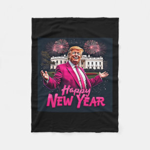 Funny Trump New Year Party 2025 Trump New Year New Fleece Blanket