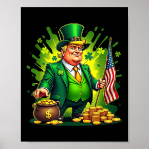 Funny Trump Paddys Back 45 47 St Patricks Day Usa  Poster