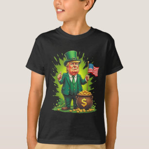 Funny Trump Paddys Back 45 47 St Patricks Day Usa T-Shirt