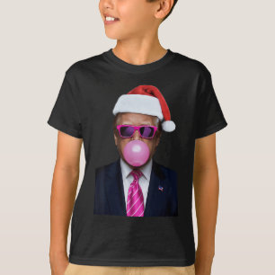 Funny Trump Pink Bubble Gum Christmas Xmas T-Shirt