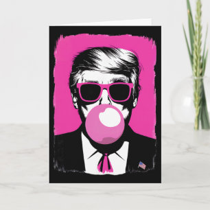Funny Trump Pink Bubble Gum Sungles Card