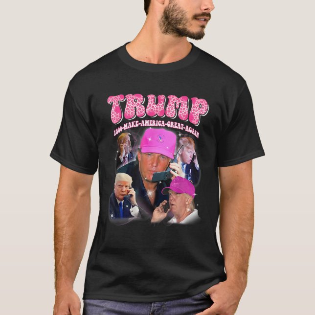 Funny Trump Pink Miss Me Yet Trump 2024 Take Ameri T-Shirt (Front)