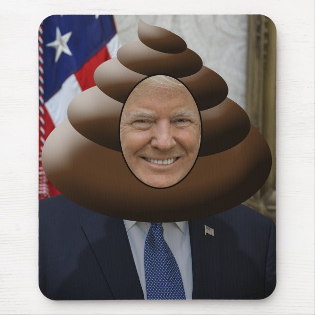 Funny Trump Poop Emoji Head Mouse Pad (Front)