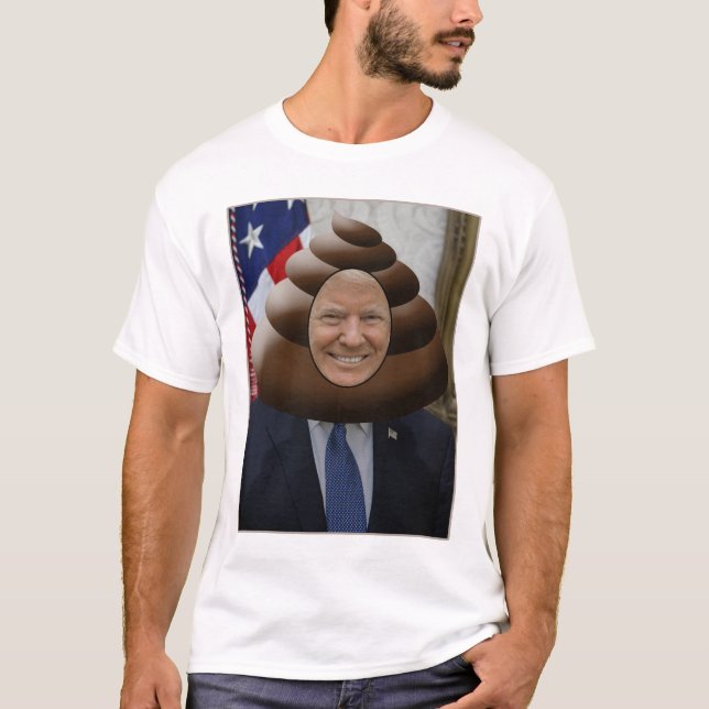 Funny Trump Poop Emoji Head T-Shirt (Front)