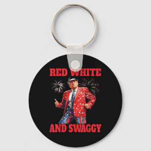 Funny Trump Red White And Swaggy Trump Dance 4th O Key Ring