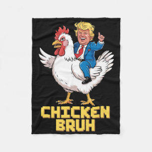 Funny Trump Riding Chicken Game Meme For Men Women Fleece Blanket
