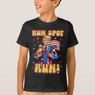 Funny Trump Run Harris Spot Run Dog Dete Election T-Shirt