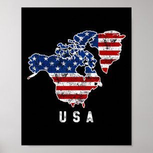 Funny Trump’s Vision Of Usa Map With Canada And Poster