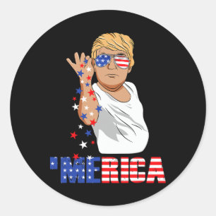 Funny Trump Salt Merica Freedom 4th Of July Gifts Classic Round Sticker