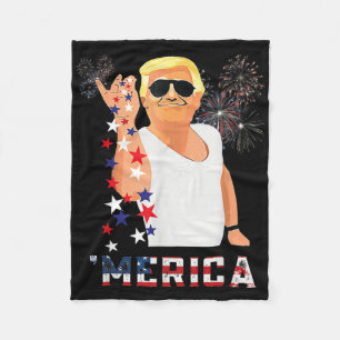 Funny Trump Salt Merica Freedom 4th Of July Gifts  Fleece Blanket
