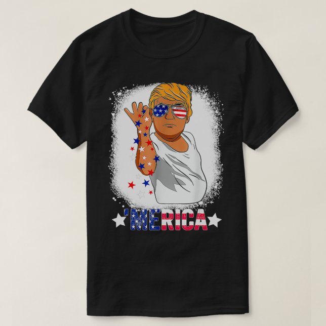 Funny Trump Salt Merica Freedom 4th Of July run  T-Shirt (Design Front)