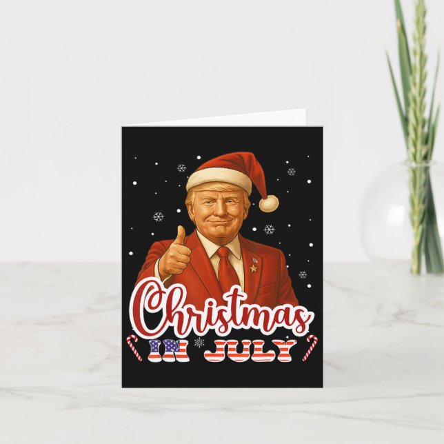 Funny Trump Santa Christmas In July Summer Holiday Card (Front)