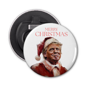 Funny Trump Santa Claus Christmas Card Bottle Opener